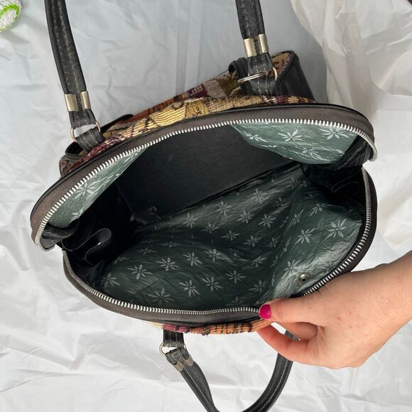 VTG 70s Travel Tapestry Bag Passport Print w/ Key Unused Estate Find - Picture 3 of 12